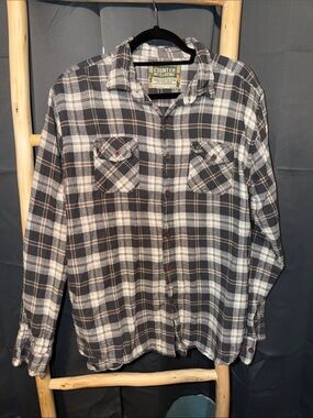 Men's Black & White Plaid Button-Down Shirt